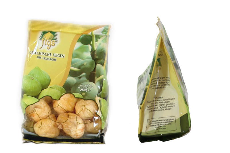 250g bag of dried figs. View front and side